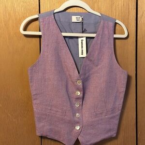 Maryam Nassir Zadeh Purple Button-Up Vest